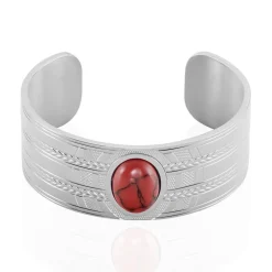 Bracelet Jonc Imagine Segolene Acier Blanc Pierre De Synthese