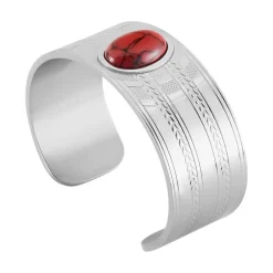 Bracelet Jonc Imagine Segolene Acier Blanc Pierre De Synthese