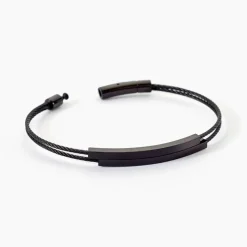 Bracelet Jonc Jakob Acier Noir Sans Pierre