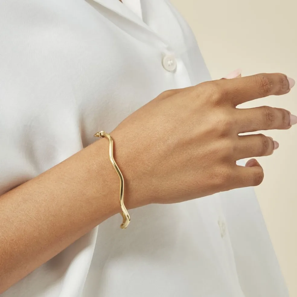 Bracelet Jonc Jennie Ondule Or Jaune