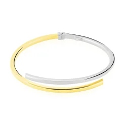 Bracelet Jonc Loise 2 Fils Carres Or Bicolore