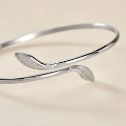 Bracelet Jonc Maisha Argent Blanc