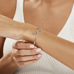 Bracelet Jonc Maisha Argent Blanc