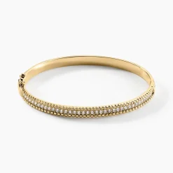 Bracelet Jonc Marie-baptistine Plaqué Or Jaune Oxyde De Zirconium