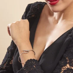 Bracelet Jonc Marie-capucine Argent Blanc