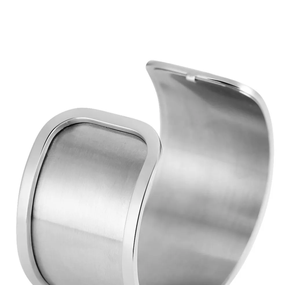 Bracelet Jonc Melvyna Acier Blanc Pierre De Synthese