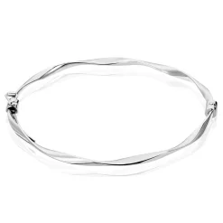 Bracelet Jonc Nathaelae Argent Blanc