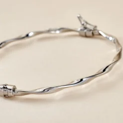 Bracelet Jonc Nathaelae Argent Blanc