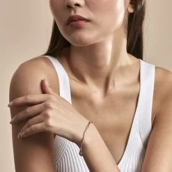 Bracelet Jonc Nathaelae Argent Blanc