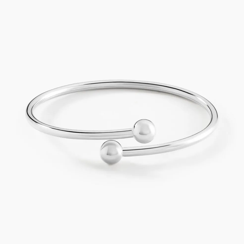 Bracelet Jonc Noûr Argent Blanc