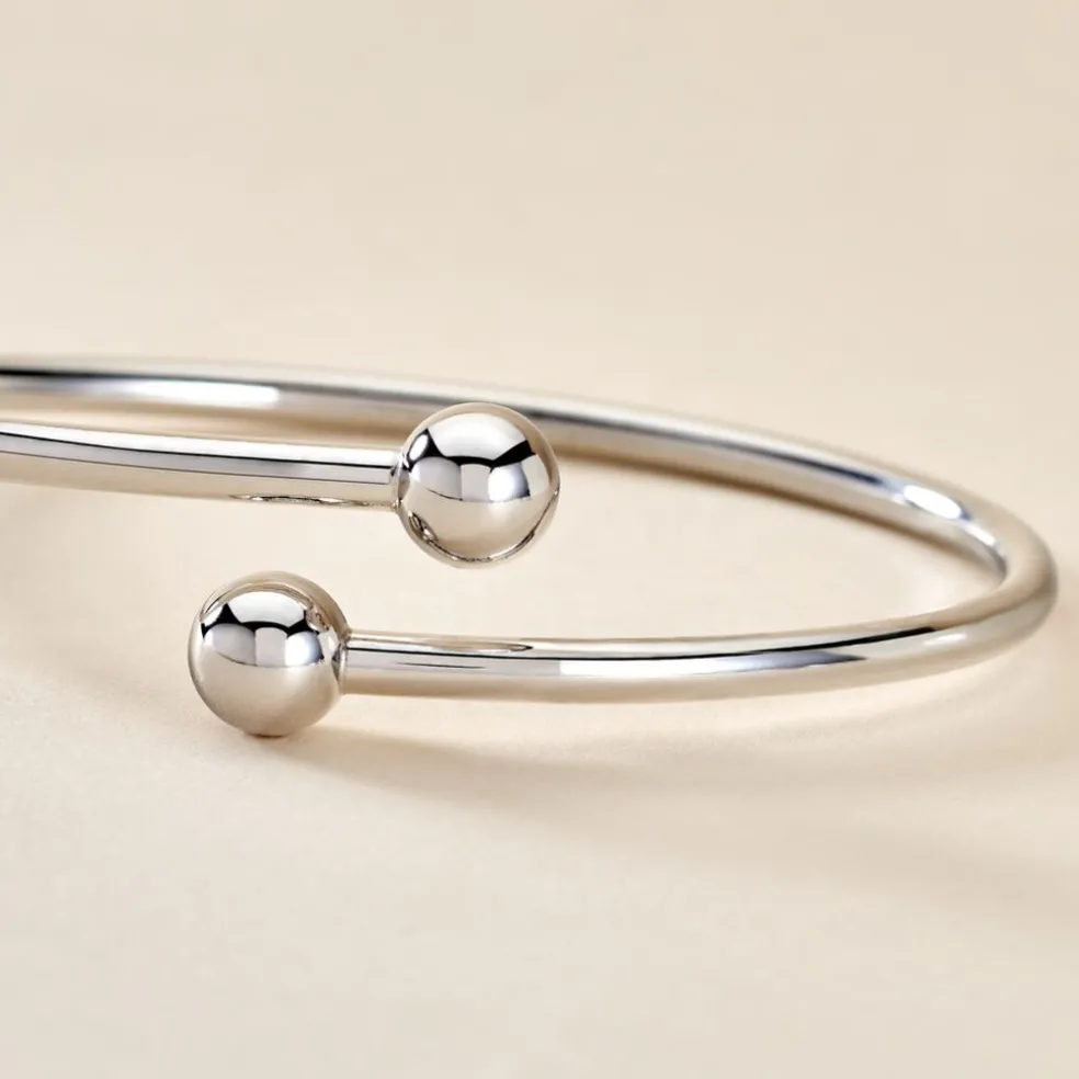 Bracelet Jonc Noûr Argent Blanc