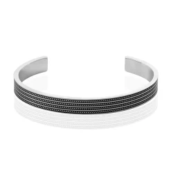 Bracelet Jonc Ouvert Acier Bicolore Anderson