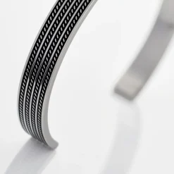 Bracelet Jonc Ouvert Acier Bicolore Anderson