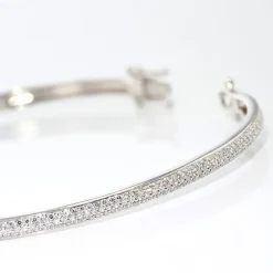 Bracelet Jonc Posie Or Blanc Diamant