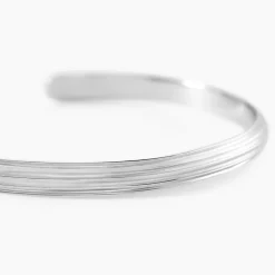 Bracelet Jonc Pulse Argent Blanc