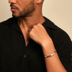 Bracelet Jonc Pulse Argent Blanc