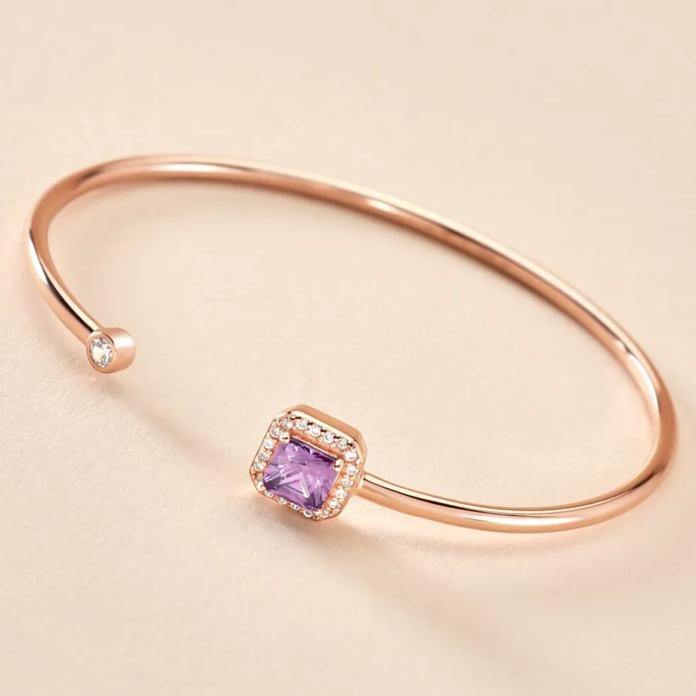 Bracelet Jonc Purple Mood Argent Rose Oxyde De Zirconium