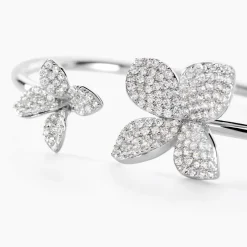 Bracelet Jonc Radiant Bloom Argent Blanc Oxyde