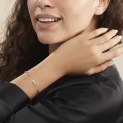 Bracelet Jonc Regine Argent Blanc Oxyde De Zirconium