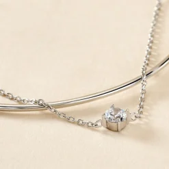 Bracelet Jonc Ruth Argent Blanc Oxyde De Zirconium