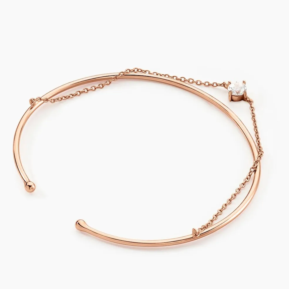 Bracelet Jonc Ruth Argent Rose Oxyde De Zirconium