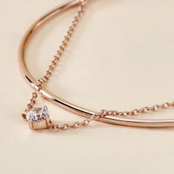 Bracelet Jonc Ruth Argent Rose Oxyde De Zirconium