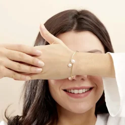 Bracelet Jonc Sammy Or Jaune Perle De Culture