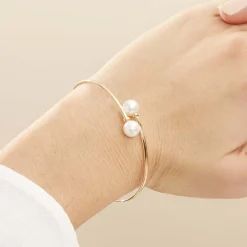 Bracelet Jonc Sammy Or Jaune Perle De Culture