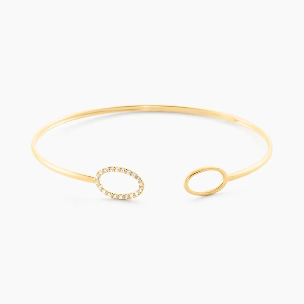 Bracelet Jonc Seth Or Jaune Oxyde De Zirconium