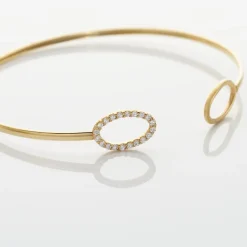 Bracelet Jonc Seth Or Jaune Oxyde De Zirconium