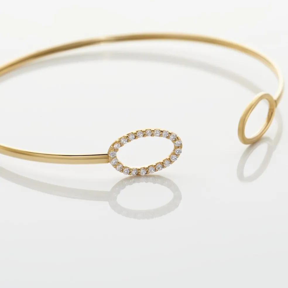 Bracelet Jonc Seth Or Jaune Oxyde De Zirconium