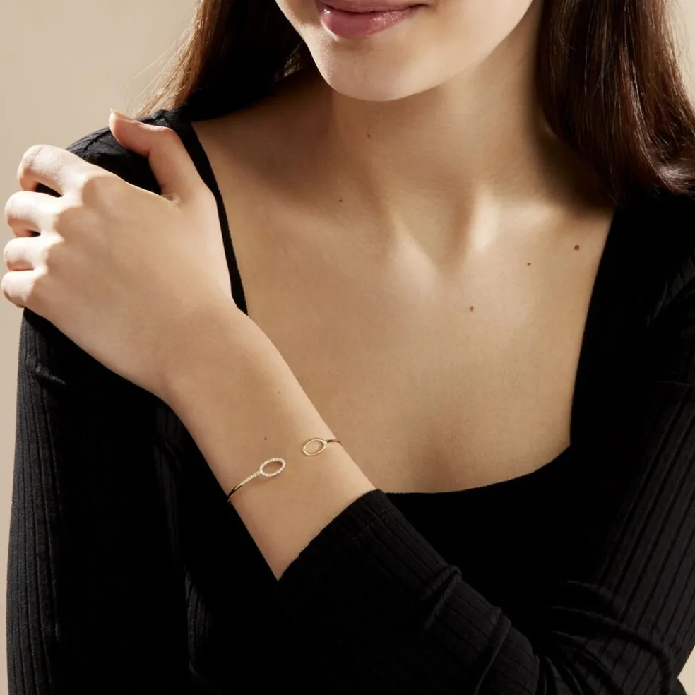 Bracelet Jonc Seth Or Jaune Oxyde De Zirconium