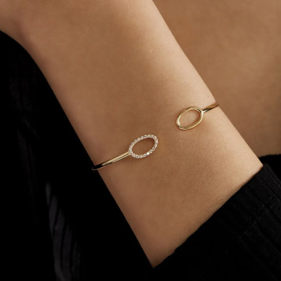 Bracelet Jonc Seth Or Jaune Oxyde De Zirconium