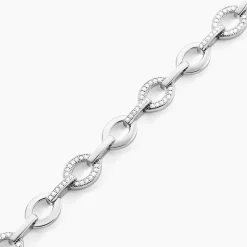 Bracelet Jonc Tehei Argent Blanc Oxyde De Zirconium