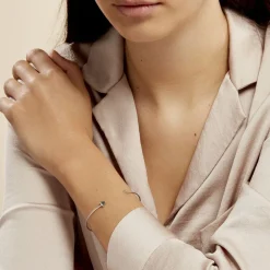 Bracelet Jonc Trilia Argent Blanc