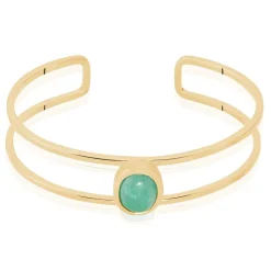 Bracelet Jonc Veina Plaqué Or Jaune Aventurine