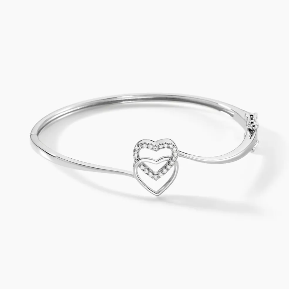 Bracelet Jonc Veronike Argent Blanc Oxyde De Zirconium