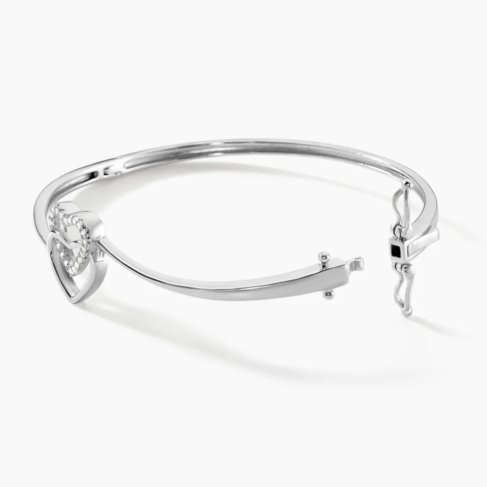 Bracelet Jonc Veronike Argent Blanc Oxyde De Zirconium