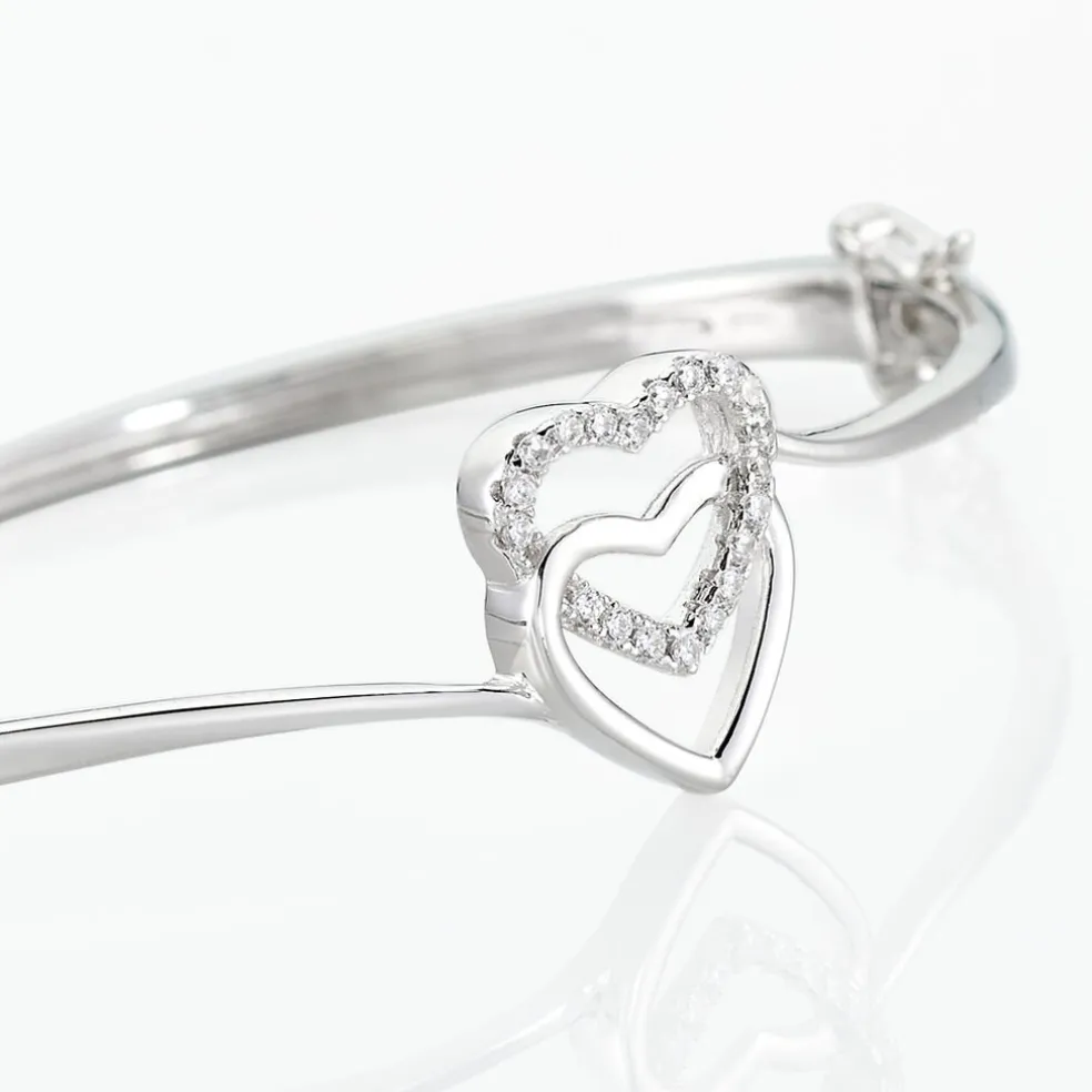 Bracelet Jonc Veronike Argent Blanc Oxyde De Zirconium