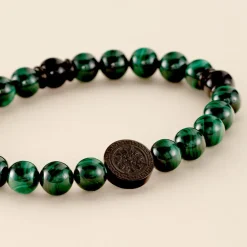Bracelet Jourdan Acier Noir Malachite