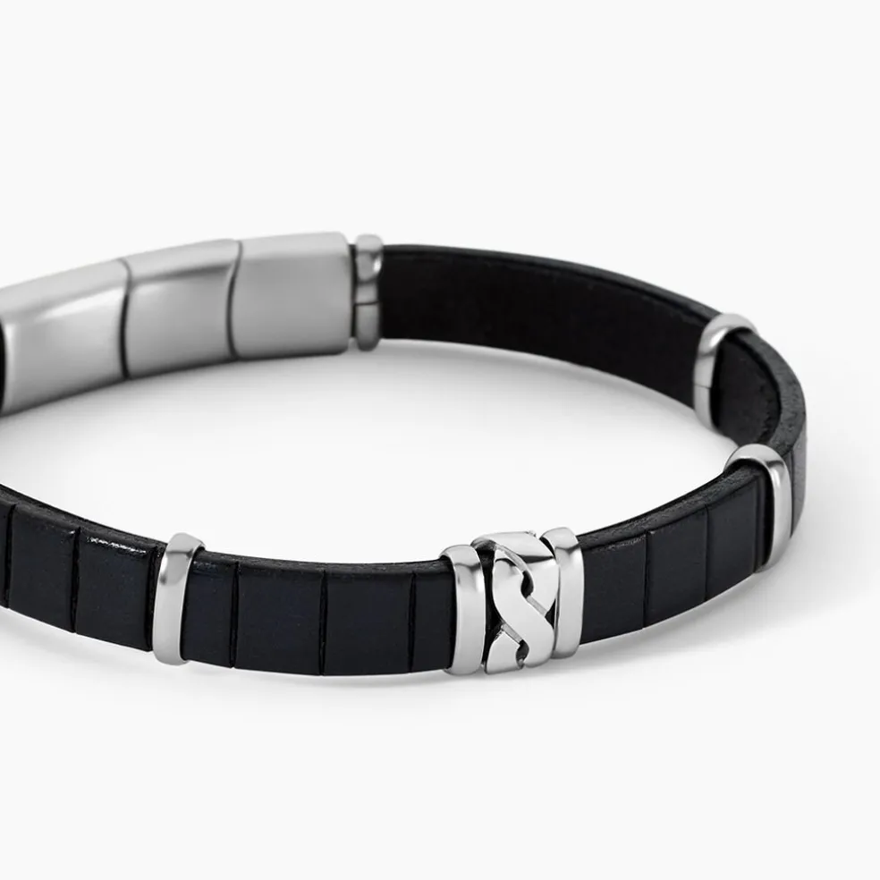 Bracelet Jourdan Chip Cuir Noir