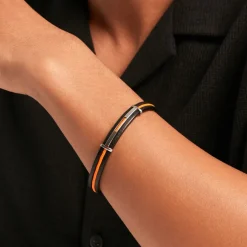 Bracelet Jourdan Damayanti Cuir Noir