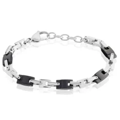 Bracelet Jourdan Homme Black Beal Acier Argente