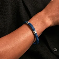Bracelet Jourdan Kamen Cuir Bleu
