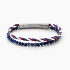 Bracelet Jourdan Renatus Acier Argenté Lapis Lazuli