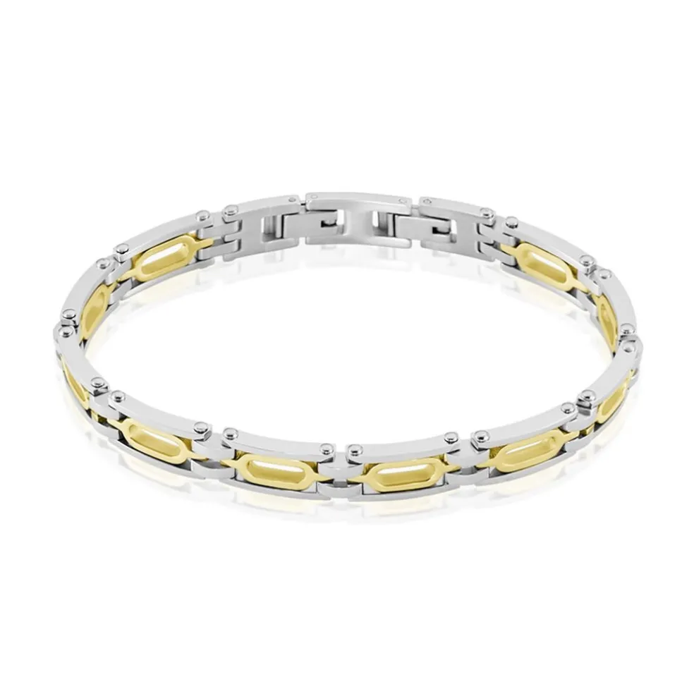 Bracelet Jourdan Wild Acier Blanc Et Jaune