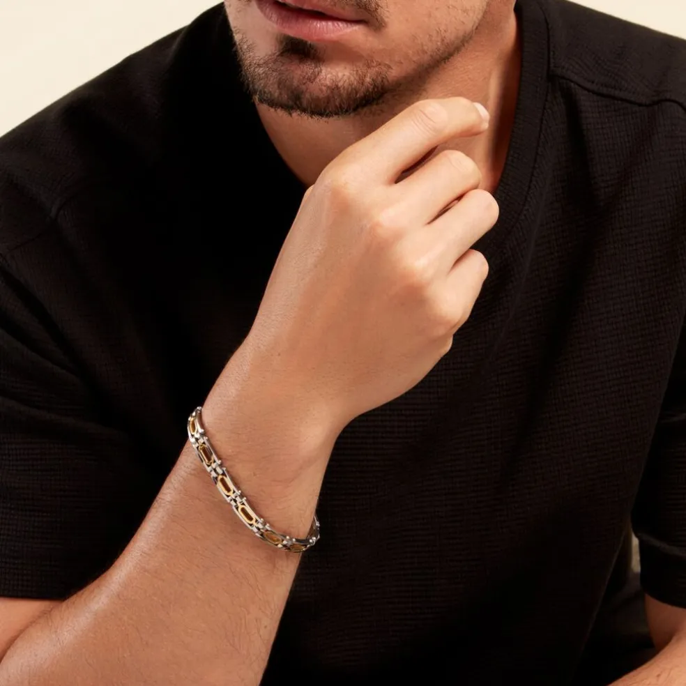 Bracelet Jourdan Wild Acier Blanc Et Jaune