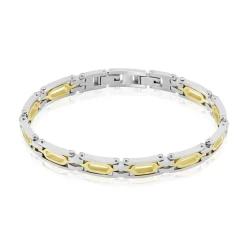 Bracelet Jourdan Wild Acier Blanc Et Jaune