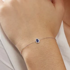 Bracelet Juliettina Or Blanc Saphir Et Diamant