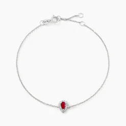 Bracelet Juliettina Or Blanc Rubis Et Diamant